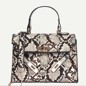 BRAND NEW SNAKESKIN SATCHEL BAG.